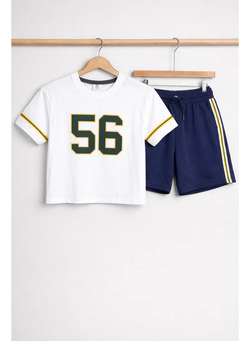 victor and jane Boys California 56 Jersey T-Shirt & Navy Shorts Set